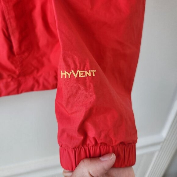 The North Face Hyvent Hooded Windbreaker Jacket Coral Orange Packable Hood XS - Picture 5 of 16